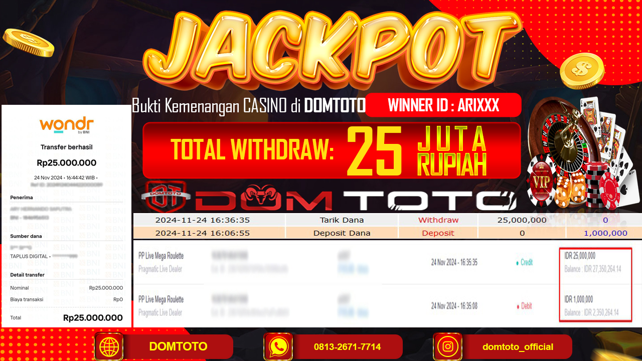 JACKPOT  LIVE MEGA ROULATTE 24 NOVEMBER 2024